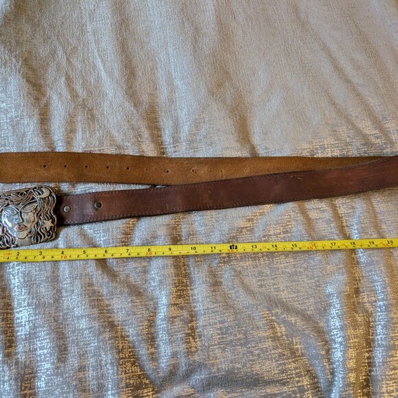 Sterling silver, copper, brass "Lola of the Night" Buckle & Leather Belt - Picture 6 of 14